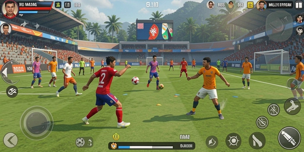 Gambaran aksi karakter ninja dalam pertempuran.