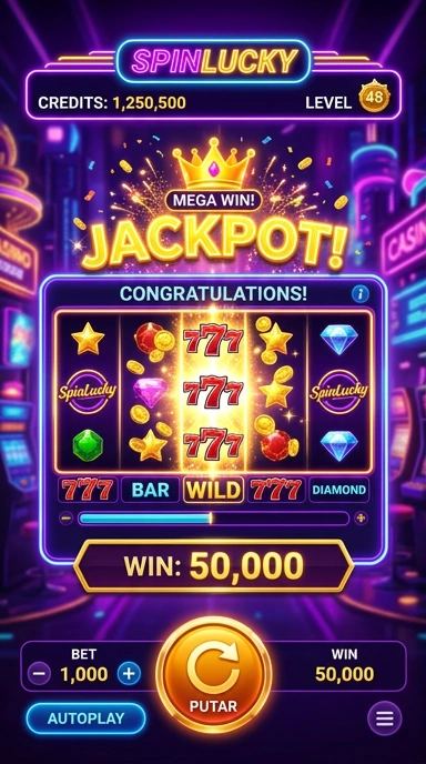 Galeri pratinjau visual spinlucky build APK resmi terbaru